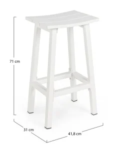 Clearance Bizzotto SGABELLO BAR IN ALLUMINIO BIANCO YK11 - SKIPPER
