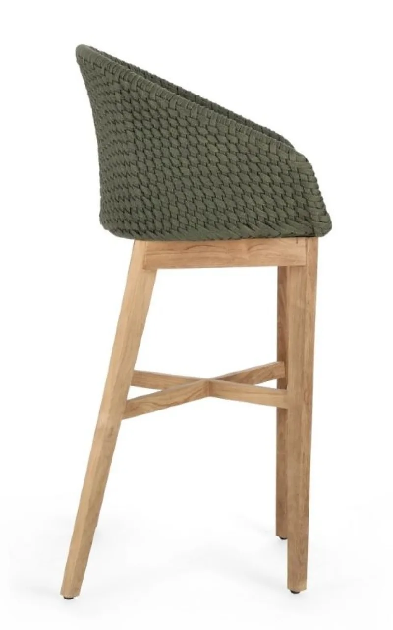 Bizzotto SGABELLO BAR IN CORDA PER ESTERNO VERDE - COACHELLA