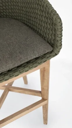Bizzotto SGABELLO BAR IN CORDA PER ESTERNO VERDE - COACHELLA