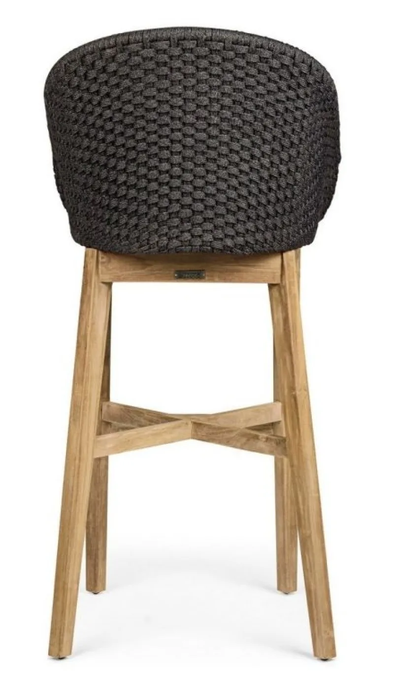 New Bizzotto SGABELLO BAR IN CORDA PER ESTERNO ANTRACITE - COACHELLA