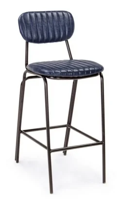 Clearance Bizzotto SGABELLO BAR IN ECOPELLE BLU - DEBBIE