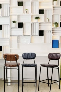 Clearance Bizzotto SGABELLO BAR IN ECOPELLE BLU - DEBBIE