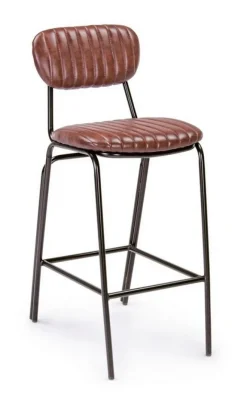 Bizzotto SGABELLO BAR IN ECOPELLE ARANCIO SCURO - DEBBIE