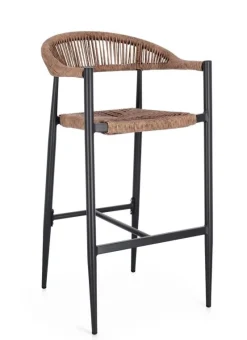 Hot Bizzotto SGABELLO BAR JANDIA ANTRACITE/NATURAL