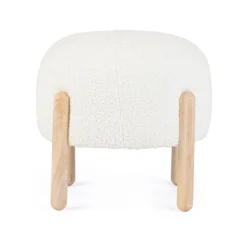 Clearance Bizzotto SGABELLO EFFETTO BOUCLE' BIANCO - DAYLA