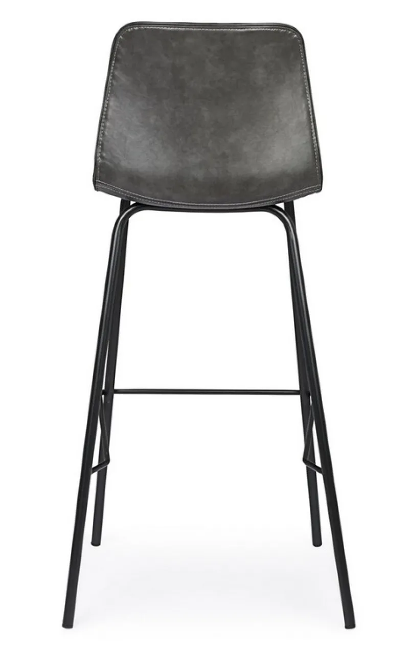 Clearance Bizzotto SGABELLO IN ECOPELLE ANTRACITE - KYRA