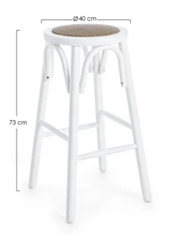 Best Bizzotto SGABELLO IN LEGNO BIANCO - CIRCLE