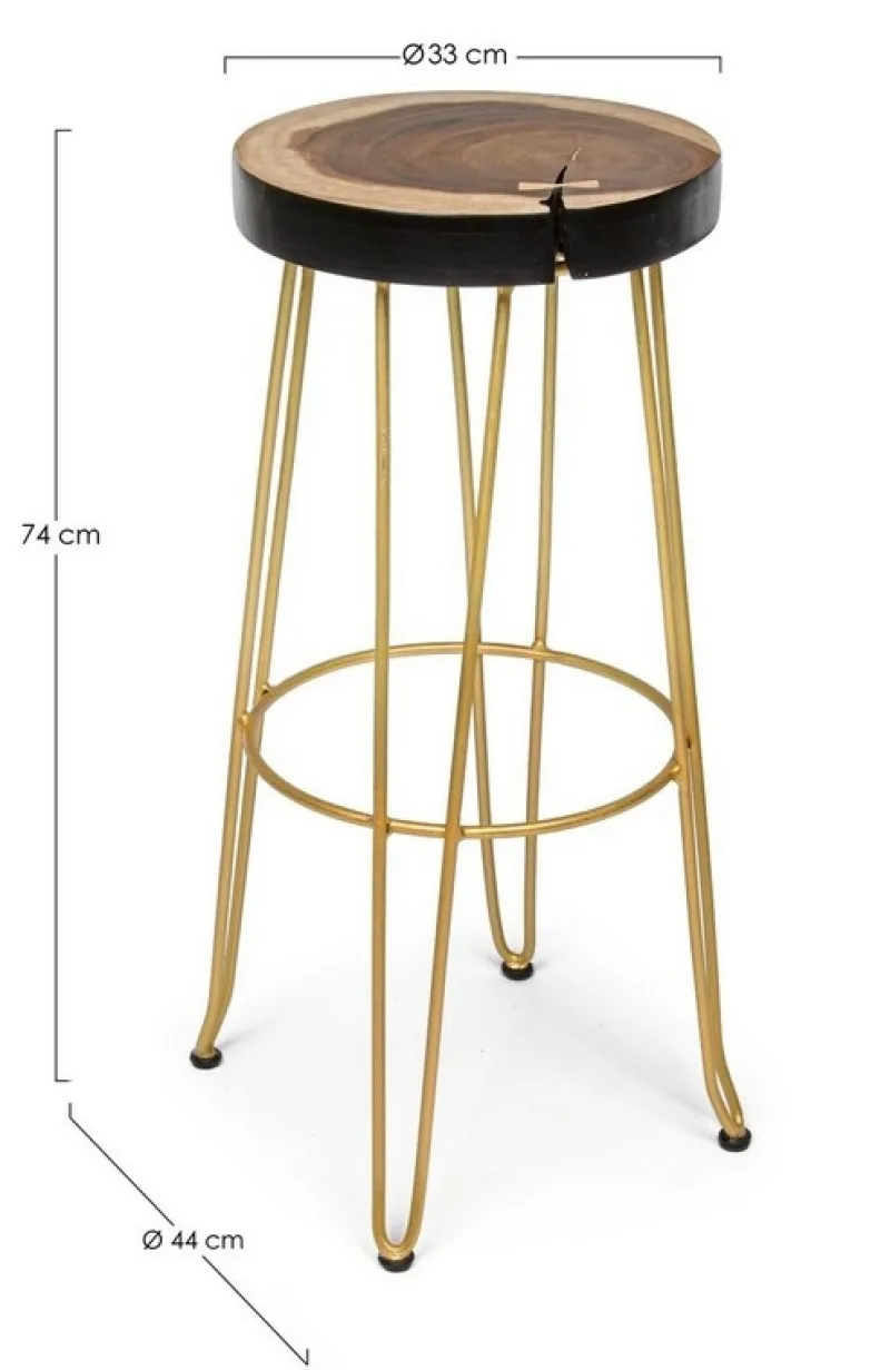 New Bizzotto SGABELLO IN LEGNO COLOR ORO - RAKEL