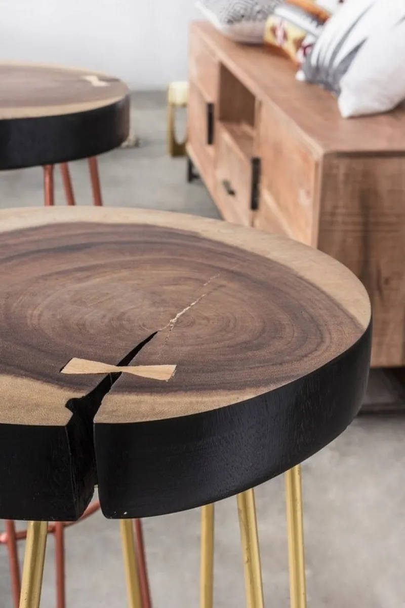 New Bizzotto SGABELLO IN LEGNO COLOR ORO - RAKEL