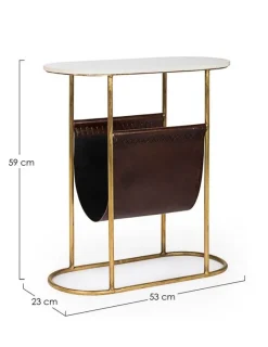 New Bizzotto TAVOLINO CON PORTARIVISTE IN METALLO - MARMOL