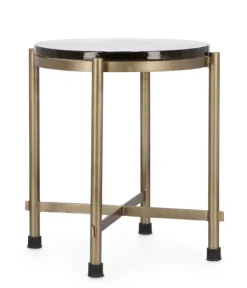 Outlet Bizzotto TAVOLINO IN ACCIAO FINITURA OTTONE H50 - ZAYLA