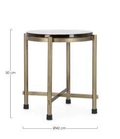 Outlet Bizzotto TAVOLINO IN ACCIAO FINITURA OTTONE H50 - ZAYLA