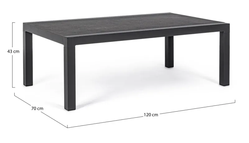 Bizzotto TAVOLINO IN ALLUMINIO ANTRACITE JX55 - KLEDI