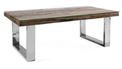 Bizzotto TAVOLINO IN LEGNO CON VETRO 110X60 - STANTON