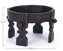 Online Bizzotto TAVOLINO IN LEGNO D50 NERO - YASIR