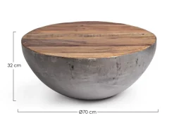 Online Bizzotto TAVOLINO IN LEGNO RICICLATO GRIGIO D70 - LANCASTER