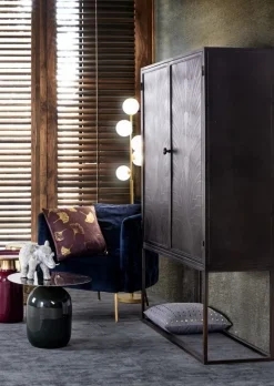 Outlet Bizzotto TAVOLINO IN METALLO BURGUNDY D40.5 - NALIMA