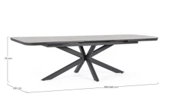 Hot Bizzotto TAVOLO ALL.PASCAL 200-260X100 ANTR JX55