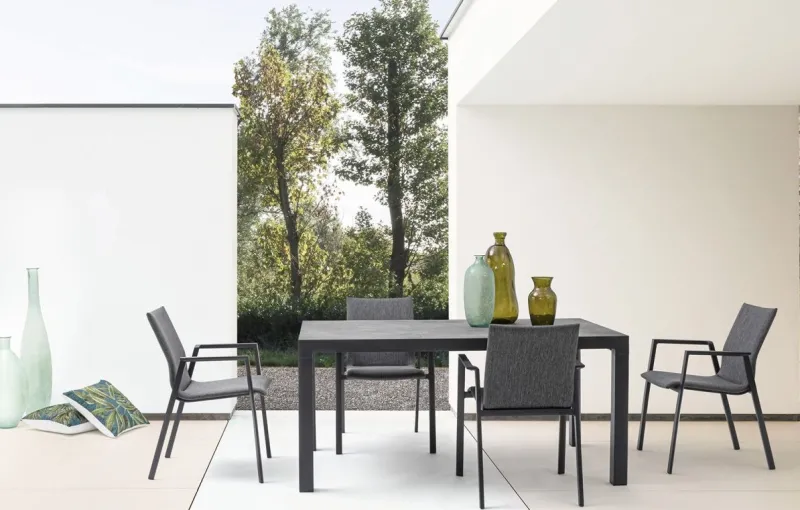 Discount Bizzotto TAVOLO IN ALLUMINIO ANTRACITE JX55 - MASON