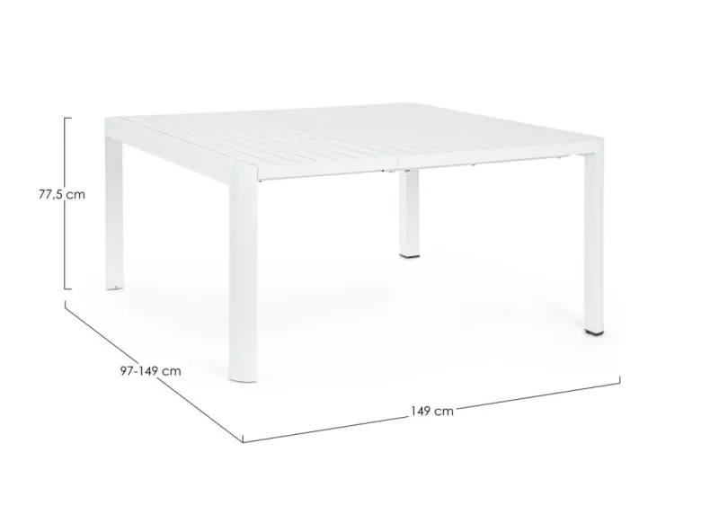 Hot Bizzotto TAVOLO IN ALLUMINIO BIANCO CX21 - KIPLIN