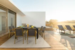 Outlet Bizzotto TAVOLO IN ALLUMINIO 110/160X160 ANTRACITE CX23 - KONNOR