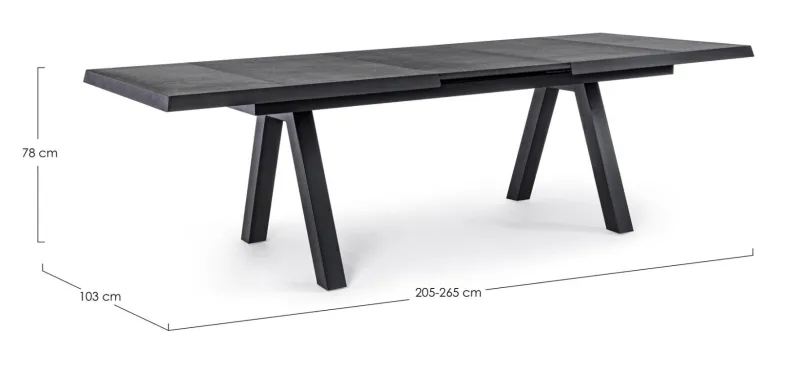 Sale Bizzotto TAVOLO IN ALLUMINIO 205/265X103 ANTRACITE JX55 - KRION