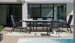 Sale Bizzotto TAVOLO IN ALLUMINIO 205/265X103 ANTRACITE JX55 - KRION