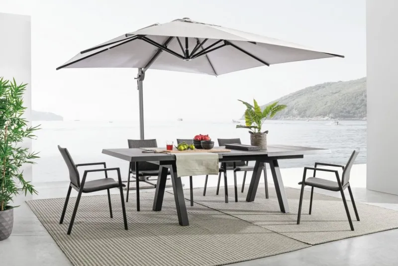 Sale Bizzotto TAVOLO IN ALLUMINIO 205/265X103 ANTRACITE JX55 - KRION