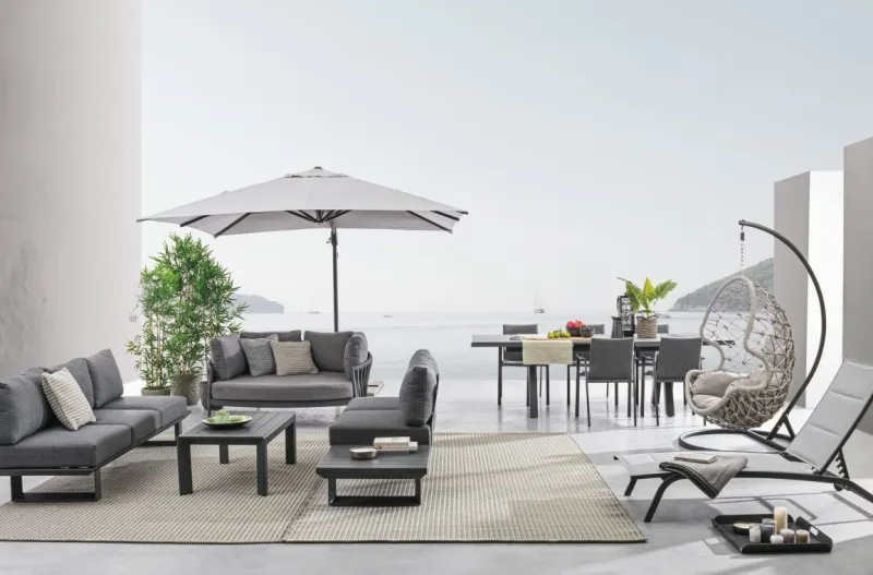 Sale Bizzotto TAVOLO IN ALLUMINIO 205/265X103 ANTRACITE JX55 - KRION