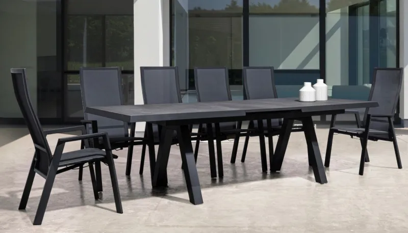 Sale Bizzotto TAVOLO IN ALLUMINIO 205/265X103 ANTRACITE JX55 - KRION