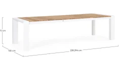 Bizzotto TAVOLO IN ALLUMINIO 228-294X100 BIANCO GK50 - CAMERON