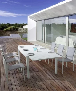 Best Bizzotto TAVOLO IN ALLUMINIO 135/270X90 BIANCO YK11 - PELAGIUS