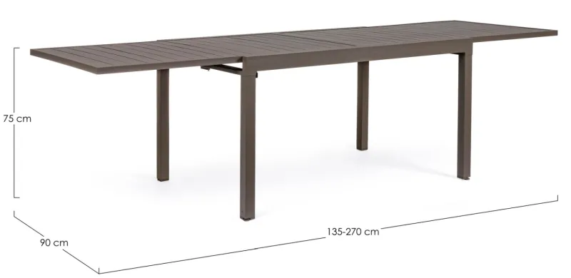 Sale Bizzotto TAVOLO IN ALLUMINIO 135-270X90 COFFEE YK14 - PELAGIUS