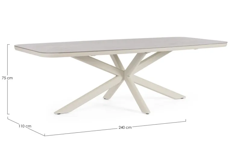 Clearance Bizzotto TAVOLO ISACCO 240X110 PELICAN