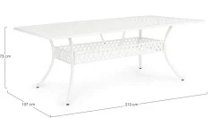 Outlet Bizzotto TAVOLO IVREA RETT 213X107 BIANCO