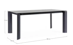 New Bizzotto TAVOLO OTAVIO 180X95 ANTRACITE WG21