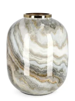 Best Bizzotto VASO MARSHA TO BIANCO GRIGIO ORO H36