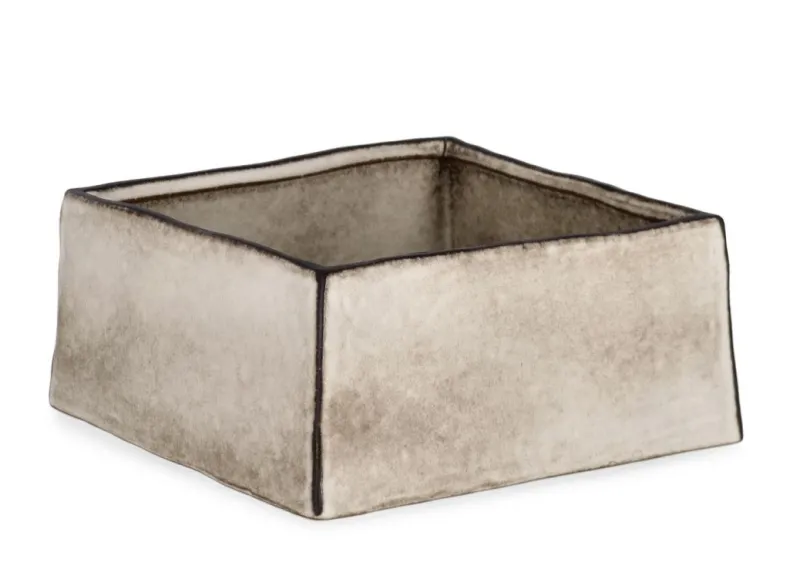 Discount Bizzotto VASO NIKOS QUADRATO BASSO BIANCO H10,5